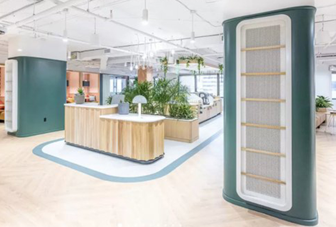 Open plan area with lots of plants