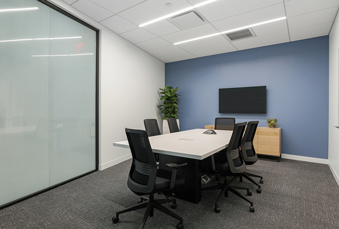 Small meeting room with a TV